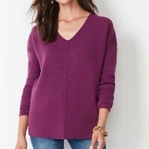 J. Jill Women's Deep Purple V-Neck Sweater